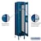 Salsbury Industries 1 Tier Vented Locker, 12"Wx66"Hx15"D, 1 Door, Blue, Unassembled 71155BL-U - alternate 5